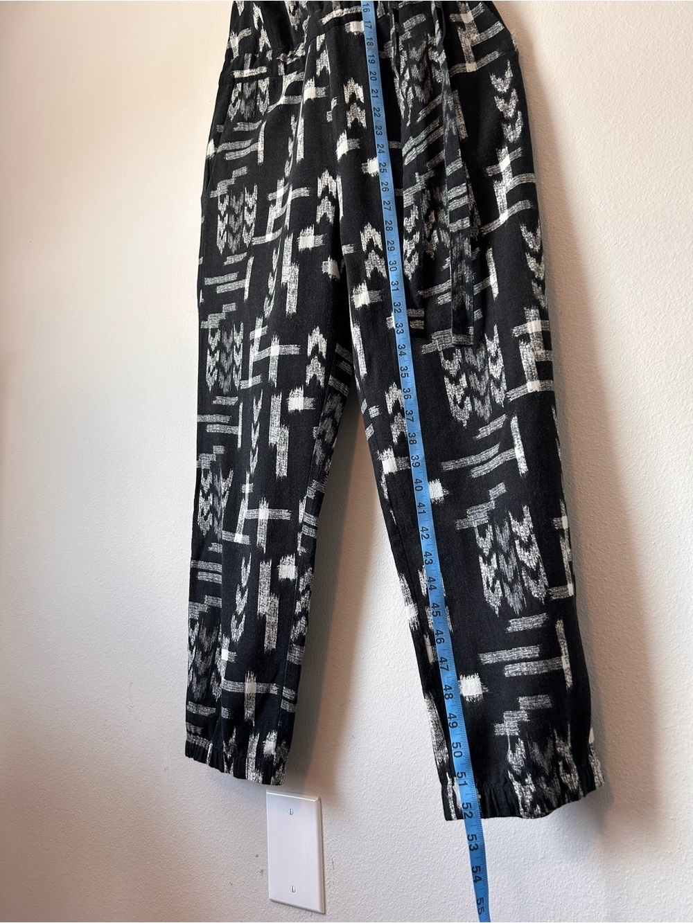 Madewell Black & White Geometric Halter Tie-Waist Jumpsuit - Picture 8 of 14